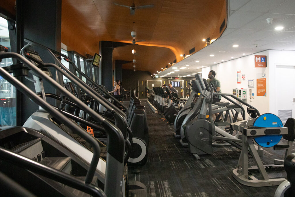 Exercise bikes at gym
